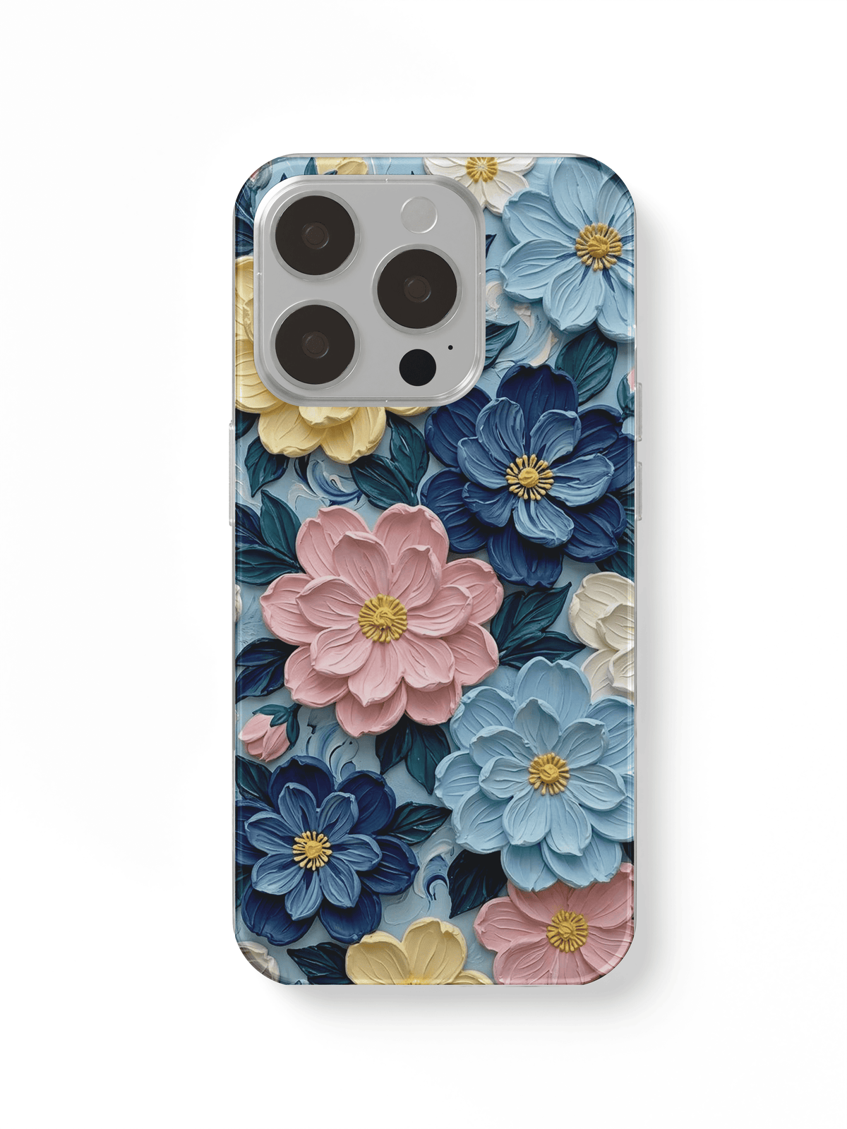 phone case cute blue flowers