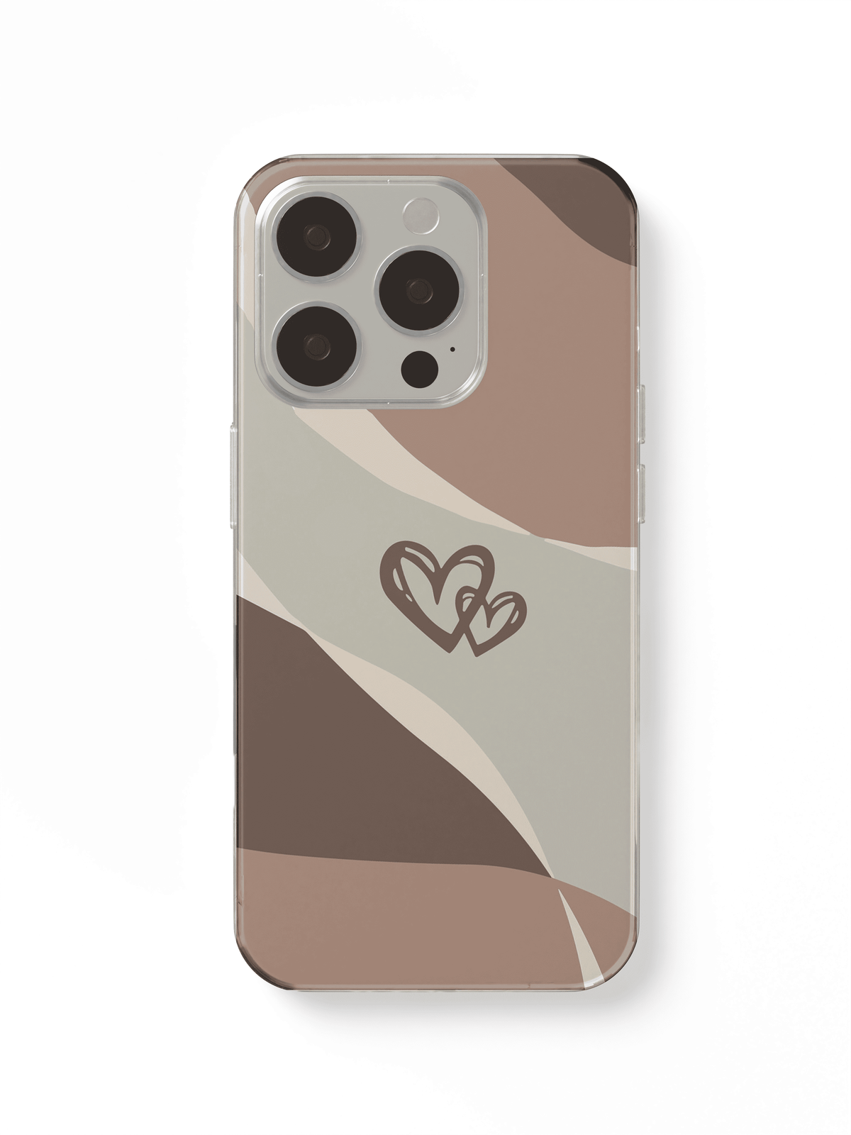 phone case. heart brown