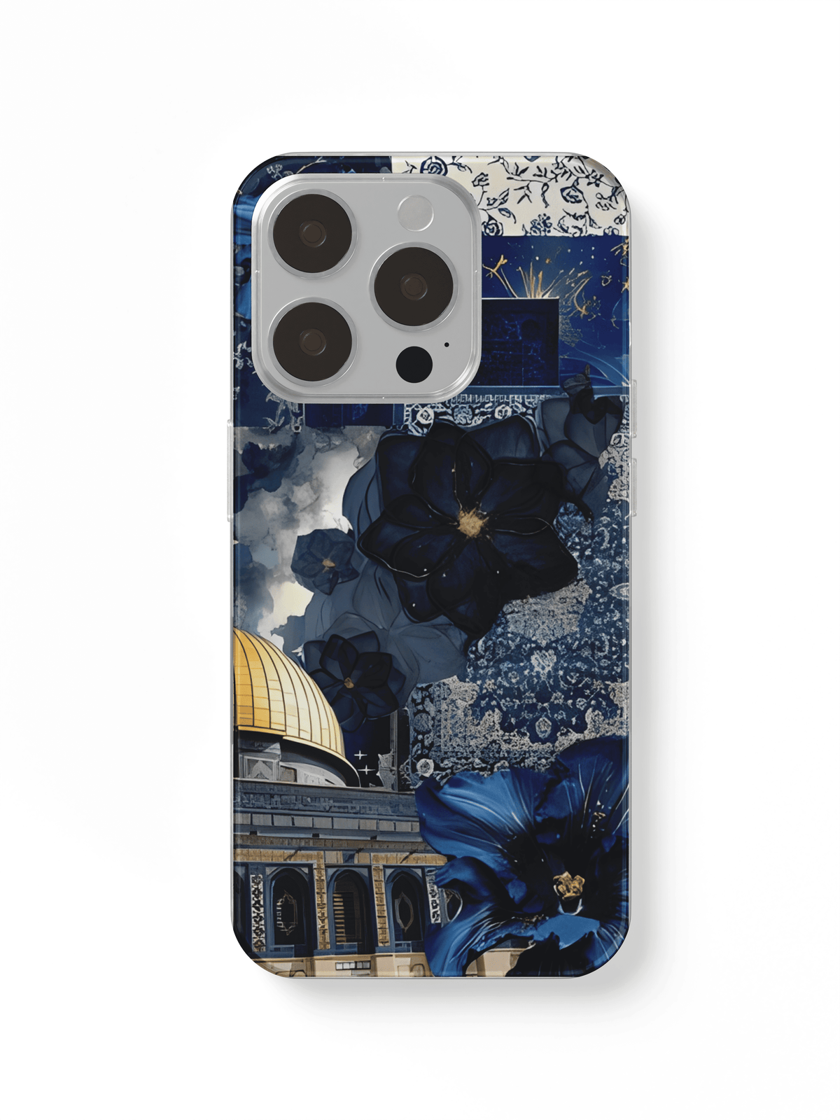 phone case blue carpet and flowers