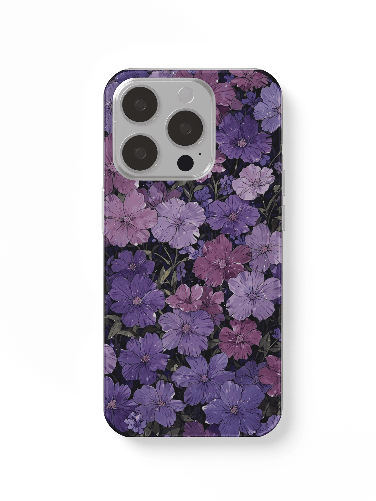 phone case flowers purple..