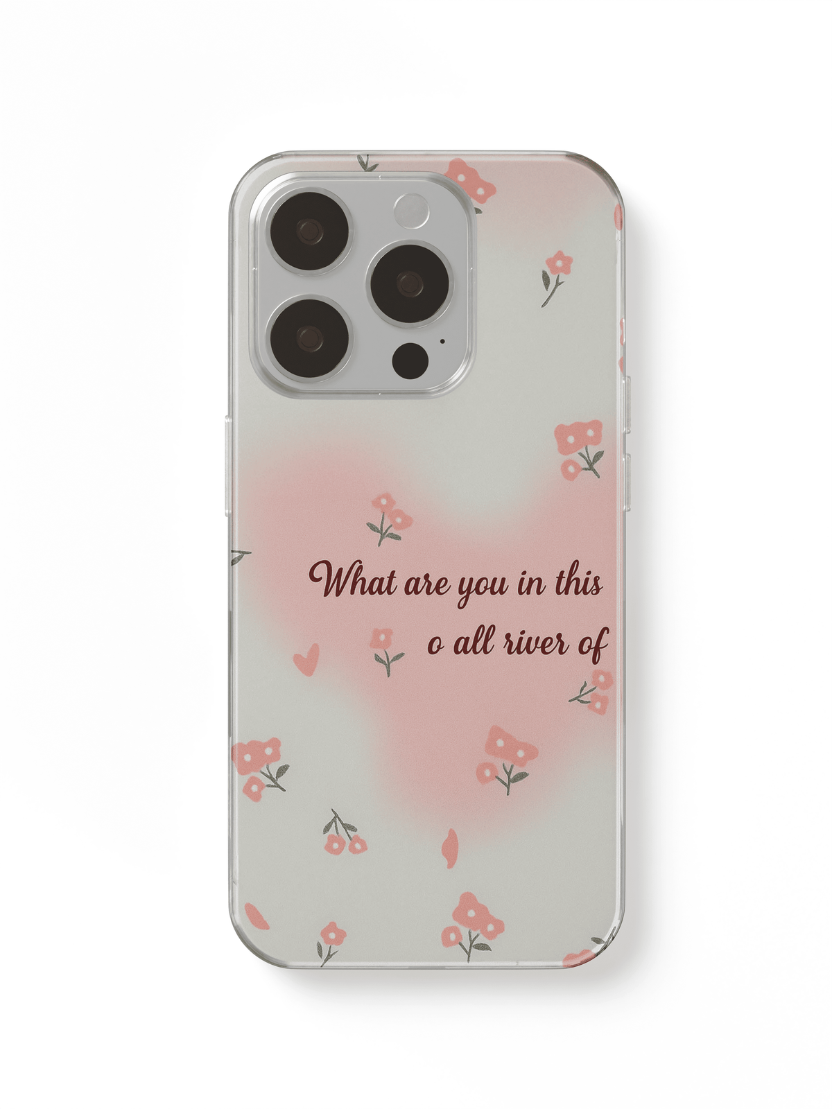 phone case heart andd text