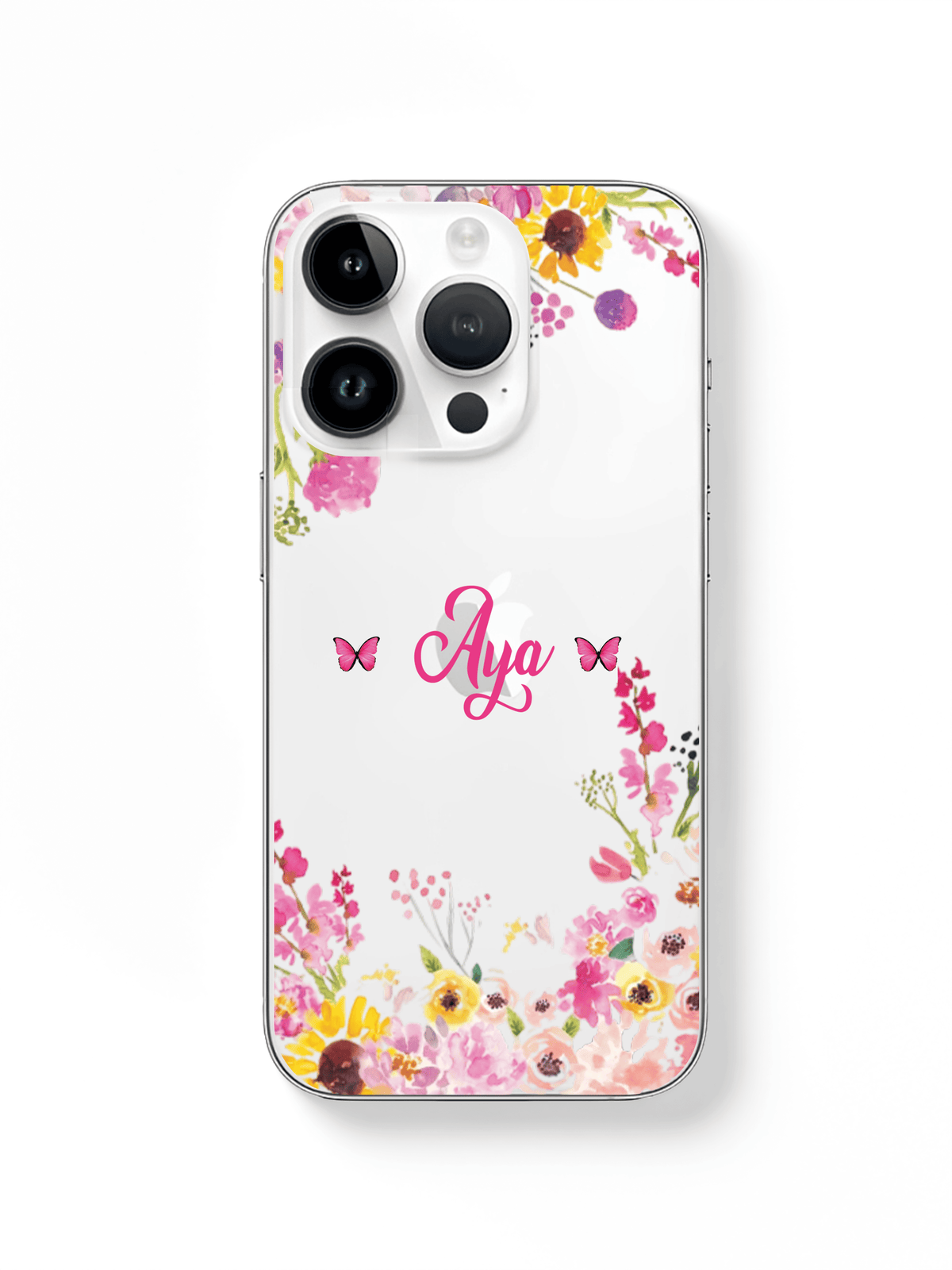 phone case  your name and flowers